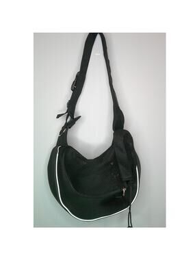 Black Mesh Pet Sling Carrier Dogs/Cats Expandable Breathable Adjustable Strap
